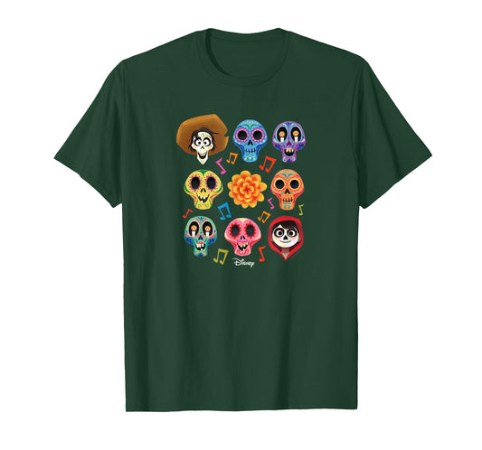 Coco - Character Grid Sugar Skulls T-Shirt