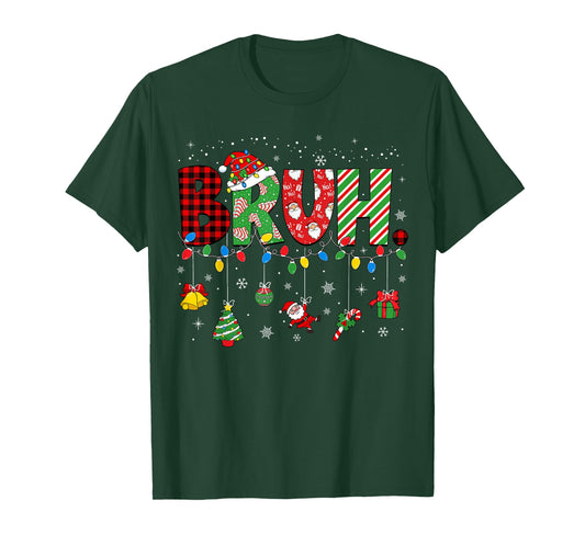 Bruh Meme Funny Saying Bro Greeting Teens Boys Men Christmas T-Shirt