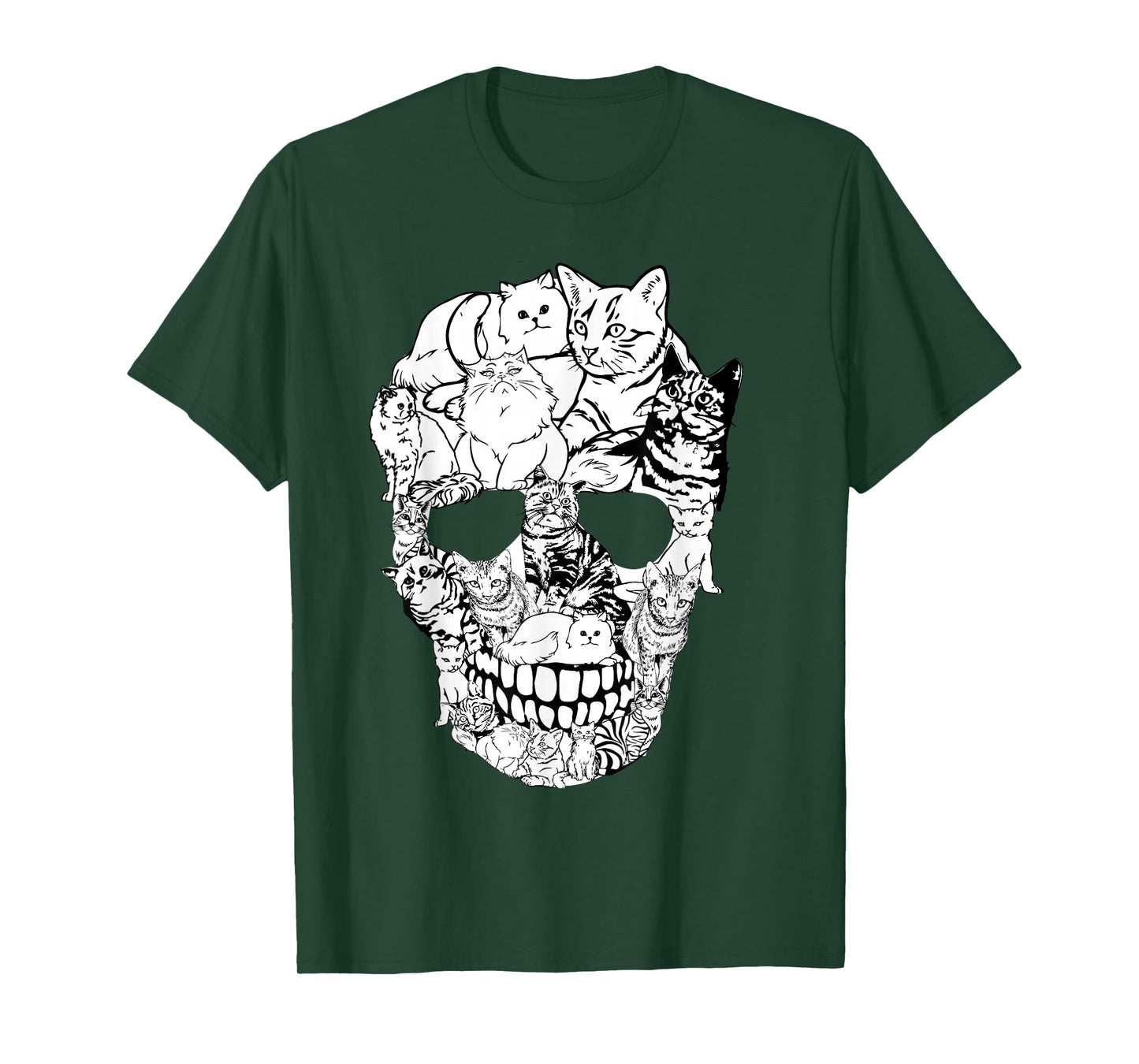 Cat Skull Shirt - Kitty Skeleton Halloween Costume Skull Cat T-Shirt