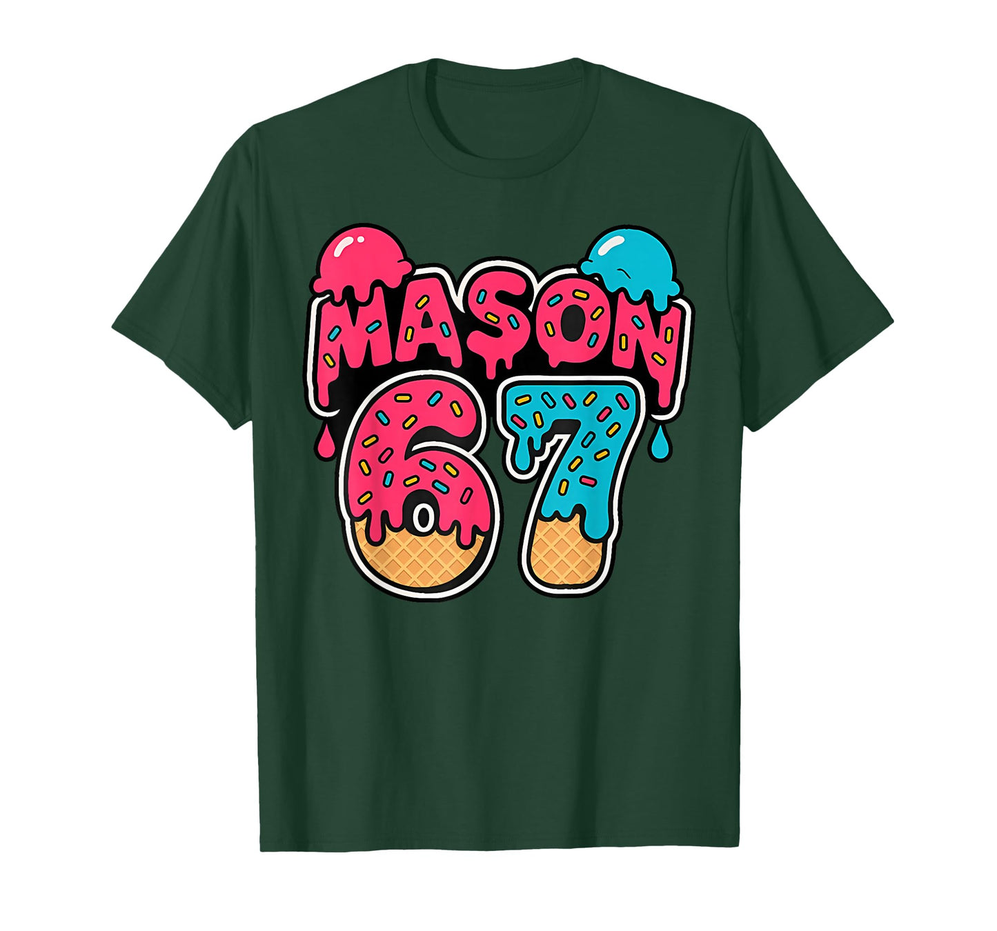 Six Seven Ice Cream Drip Sport 67 Fun Mason Meme T-Shirt