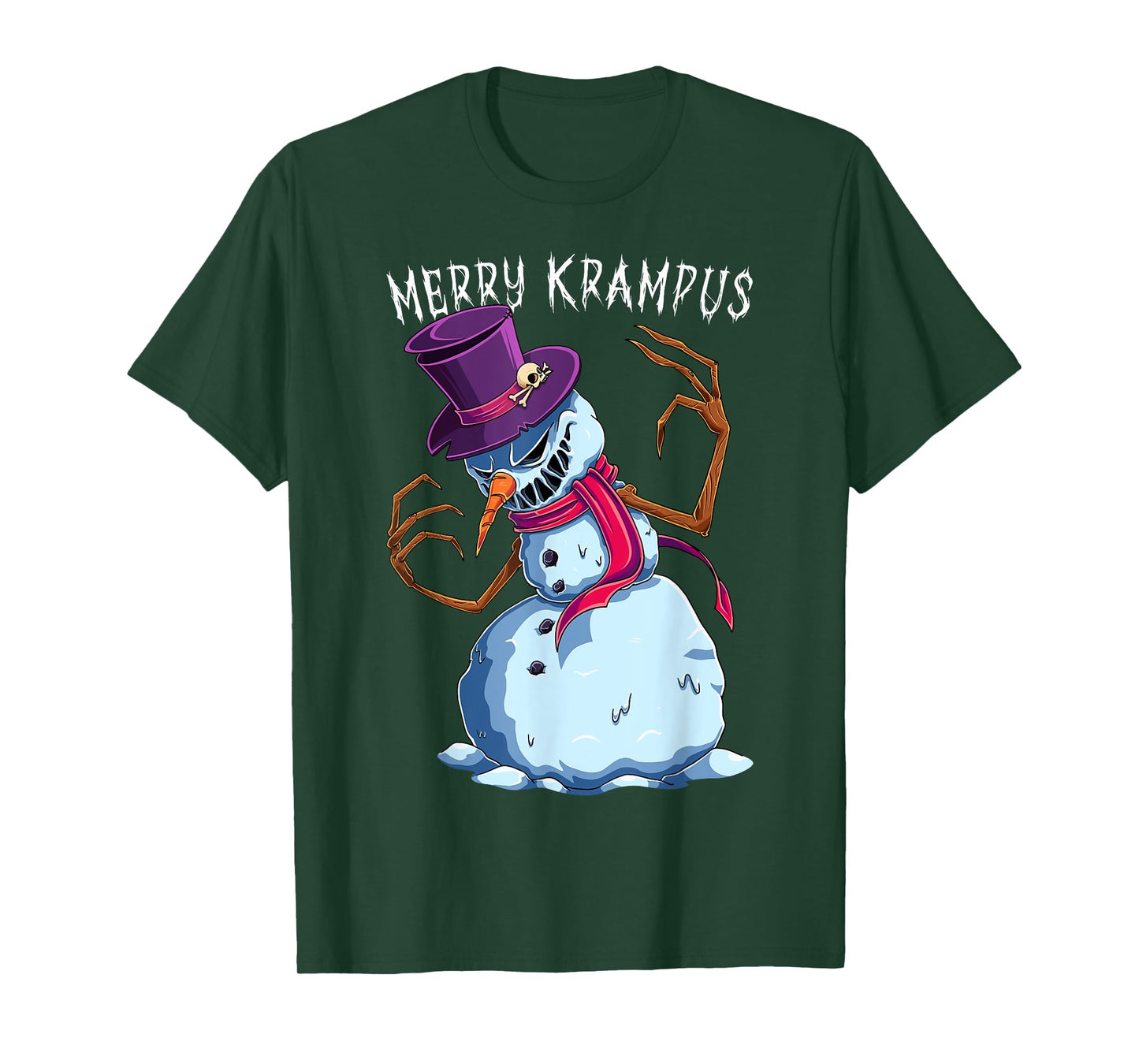 Merry Krampus Snowman Scary Christmas Evil Monster Xmas T-Shirt