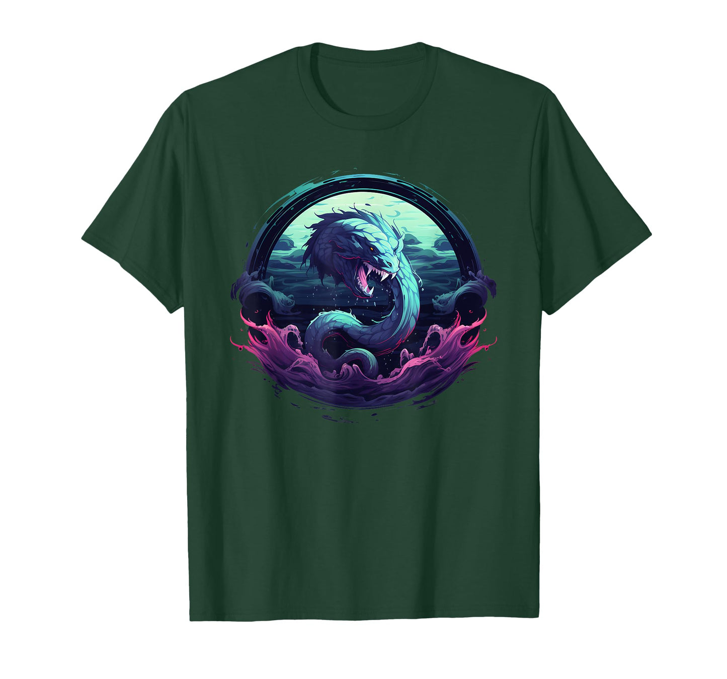 Sea Monster Leviathan Ocean Creature Vintage Art Graphic T-Shirt