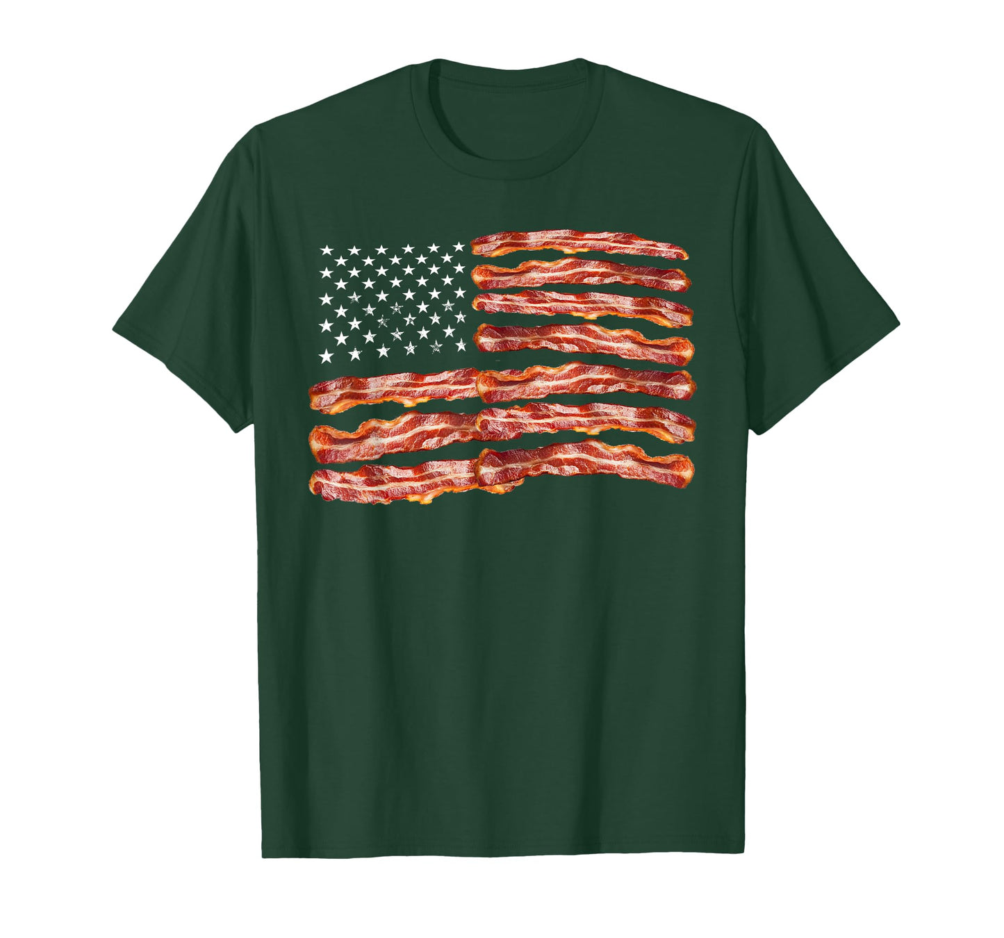 Bacon Flag USA Dried Pigs US Funny 4th Of July Joke Grill T-Shirt
