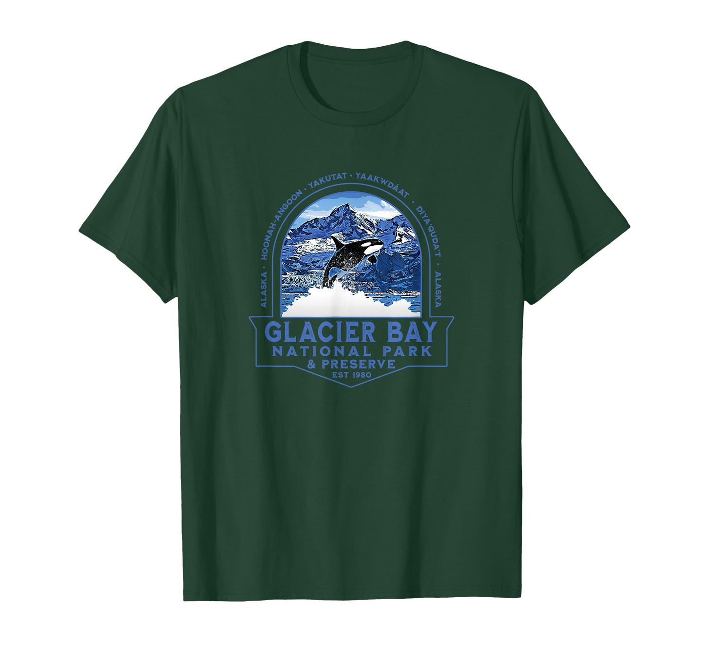 Glacier Bay National Park Alaska Orca Mountains Souvenir T-Shirt
