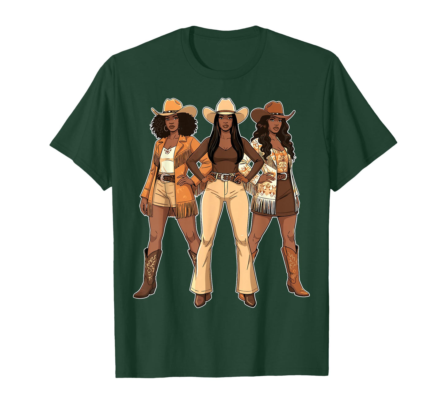 Black African American Cowgirl T-Shirt