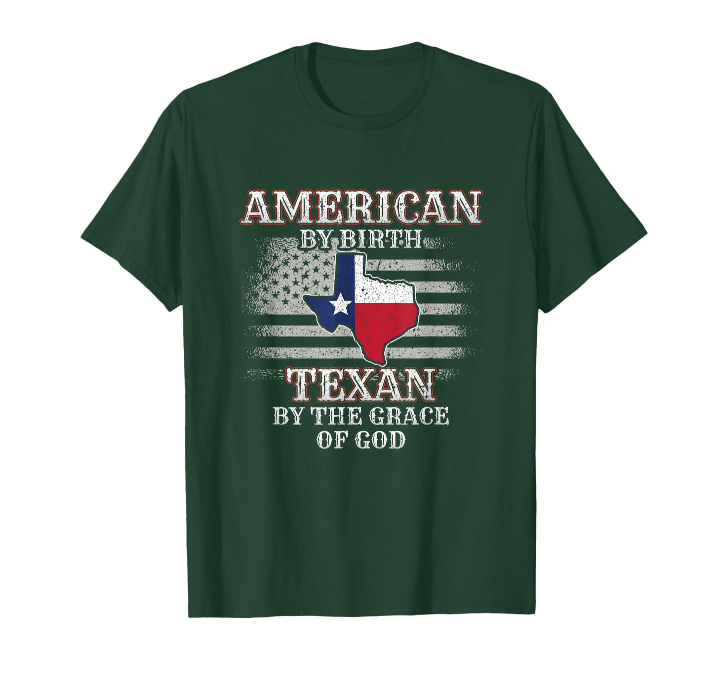 American By Birth Texan By The Grace Of God Texas Flag T-Shirt