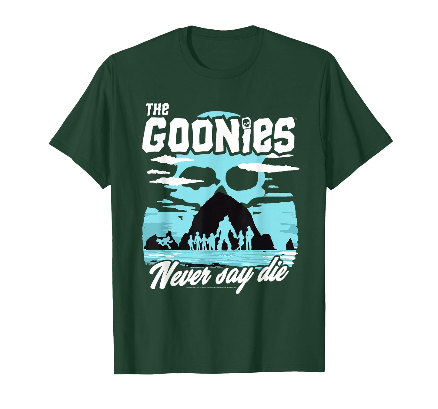 The Goonies Cannon Beach Never Say Die Illustration Movie T-Shirt