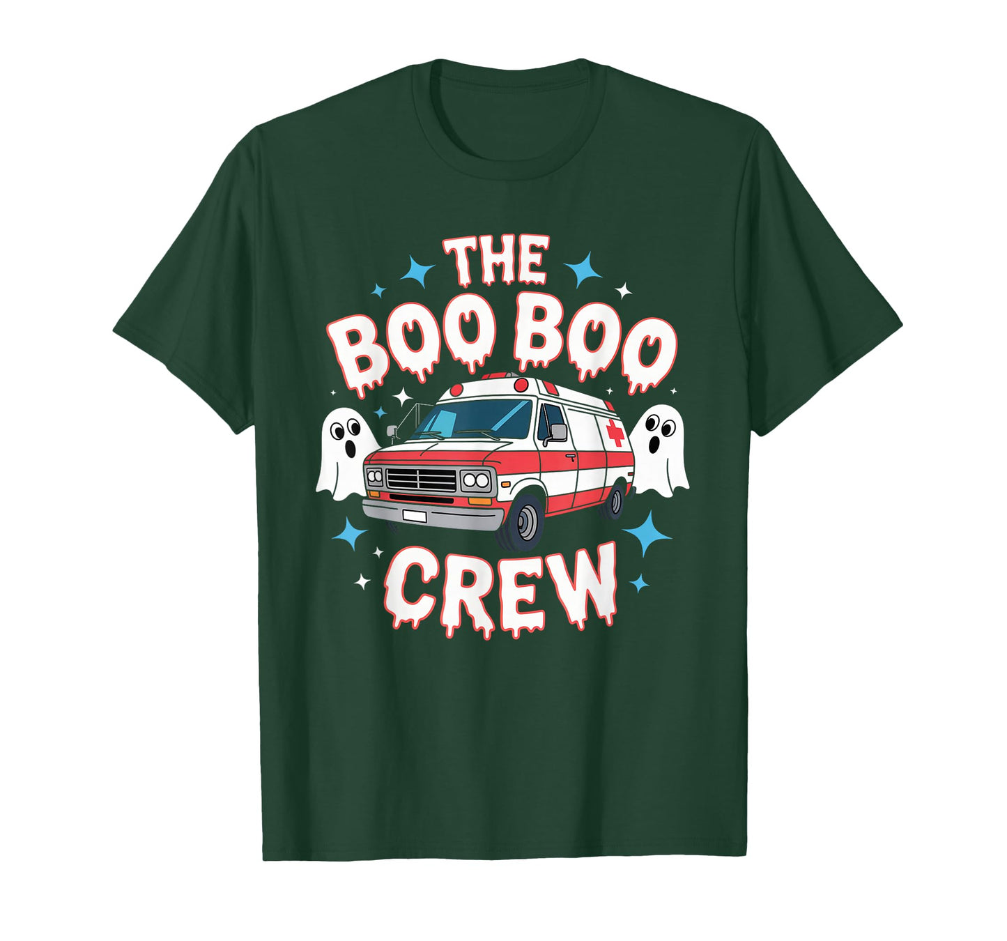 EMT Paramedic EMS Boo Boo Crew Ambulance Ghost Halloween T-Shirt