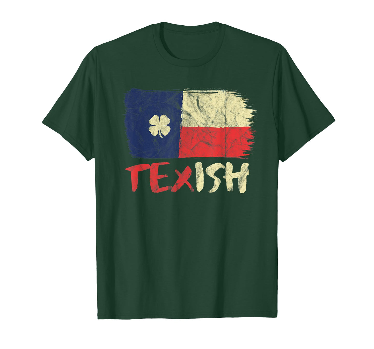 Texish Texas Flag Irish Pride Shamrock St Patricks T-Shirt