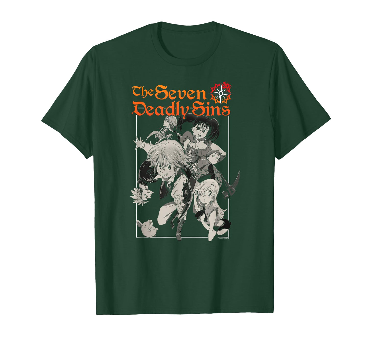 The Seven Deadly Sins Character Collage with Logo Anime T-Shirt