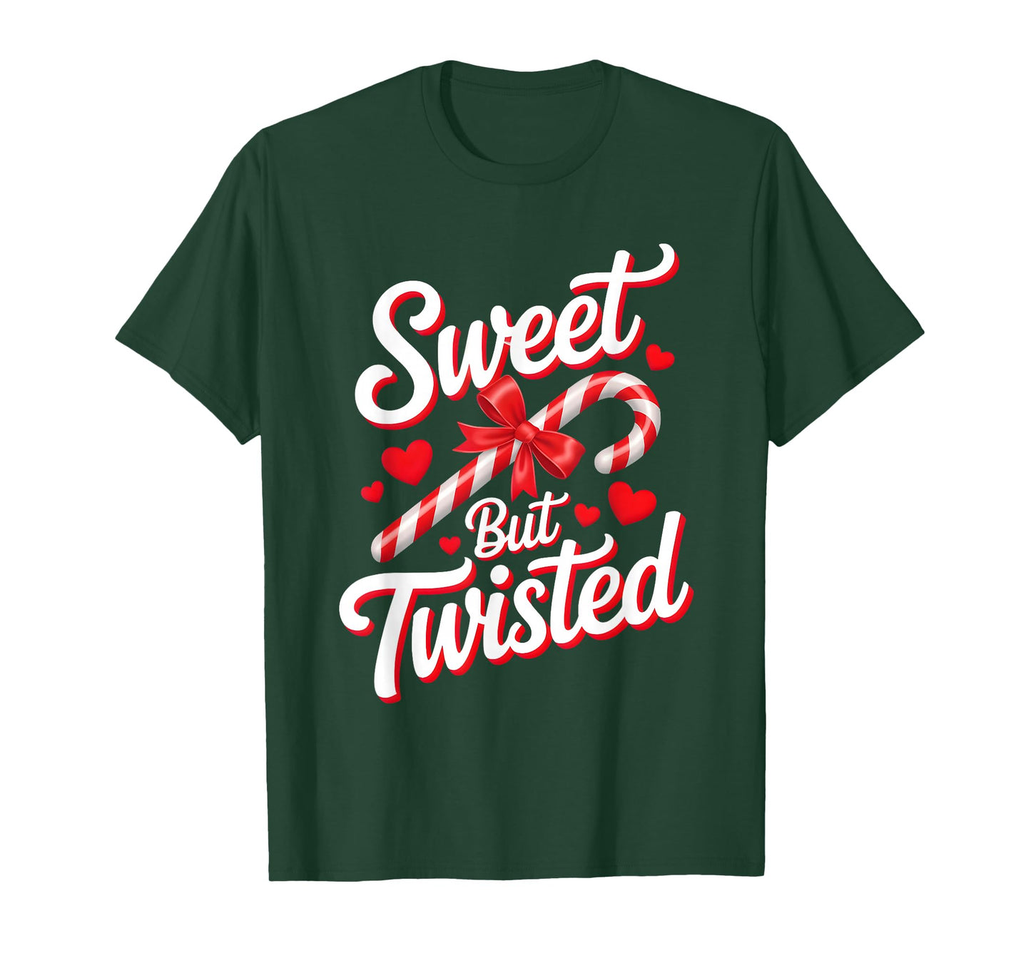 Sweet But Twisted Funny Christmas Candy Cane Xmas Holiday T-Shirt