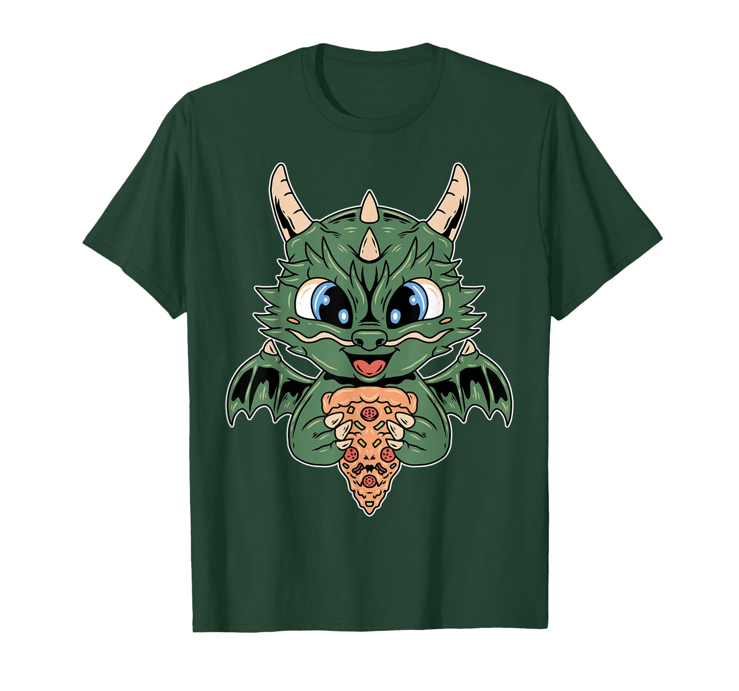 Mythical Kawaii Dragon Wings Pizza Fantasy T-Shirt