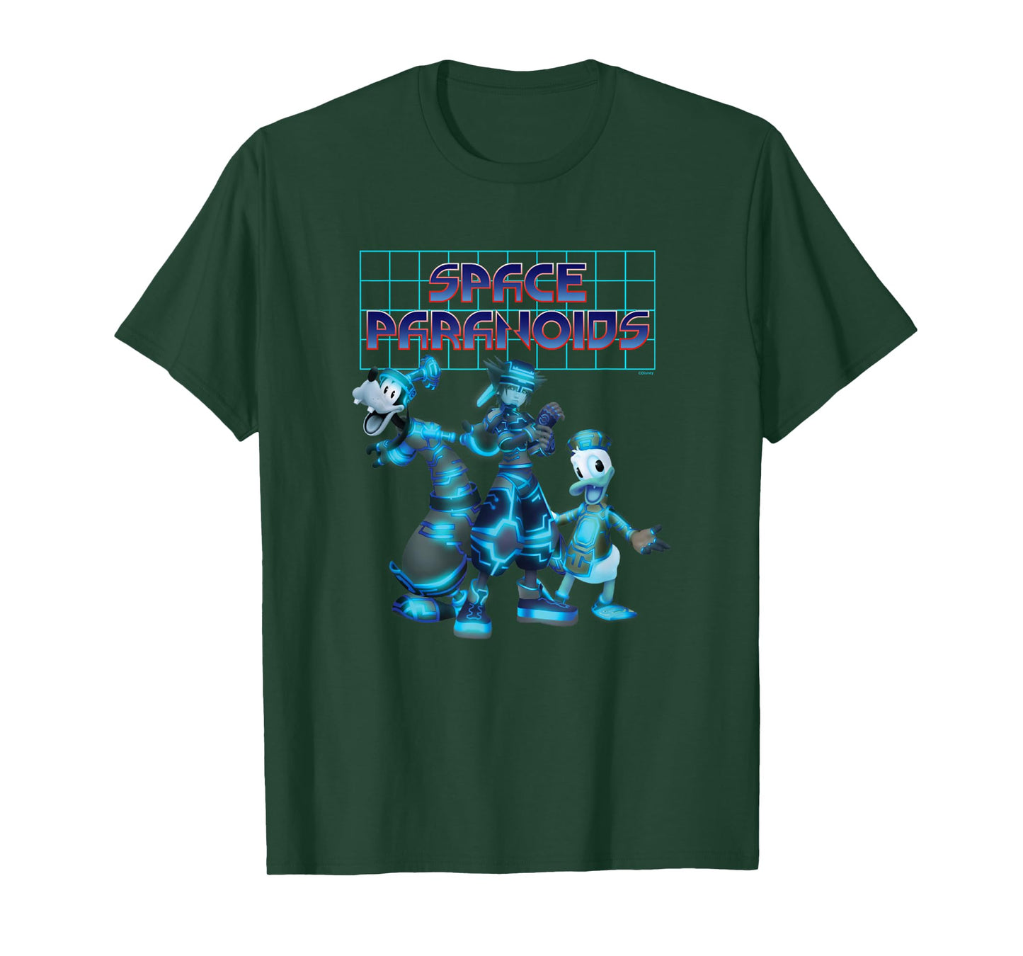 Disney Kingdom Hearts Space Paranoids Group Shot Neon Poster T-Shirt