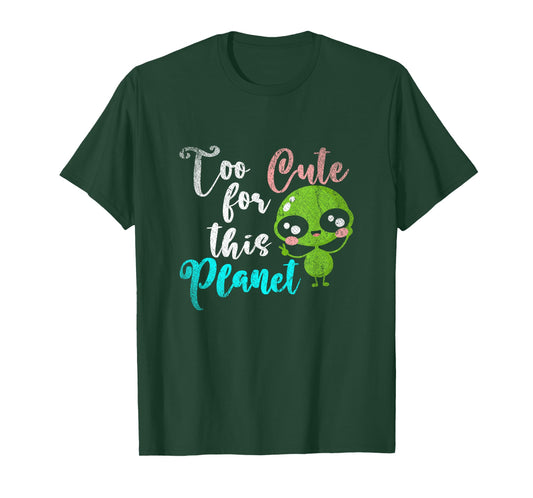 Funny UFO Women Girls Kids Gift Idea Cute Alien T-Shirt