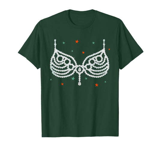 Funny Women The Life Halloween Orange Bra Costume Show Girl T-Shirt