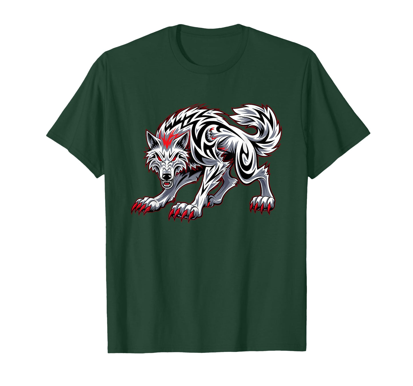 Funny Black Aggressive Wolf Red Eyes Werewolf T-Shirt