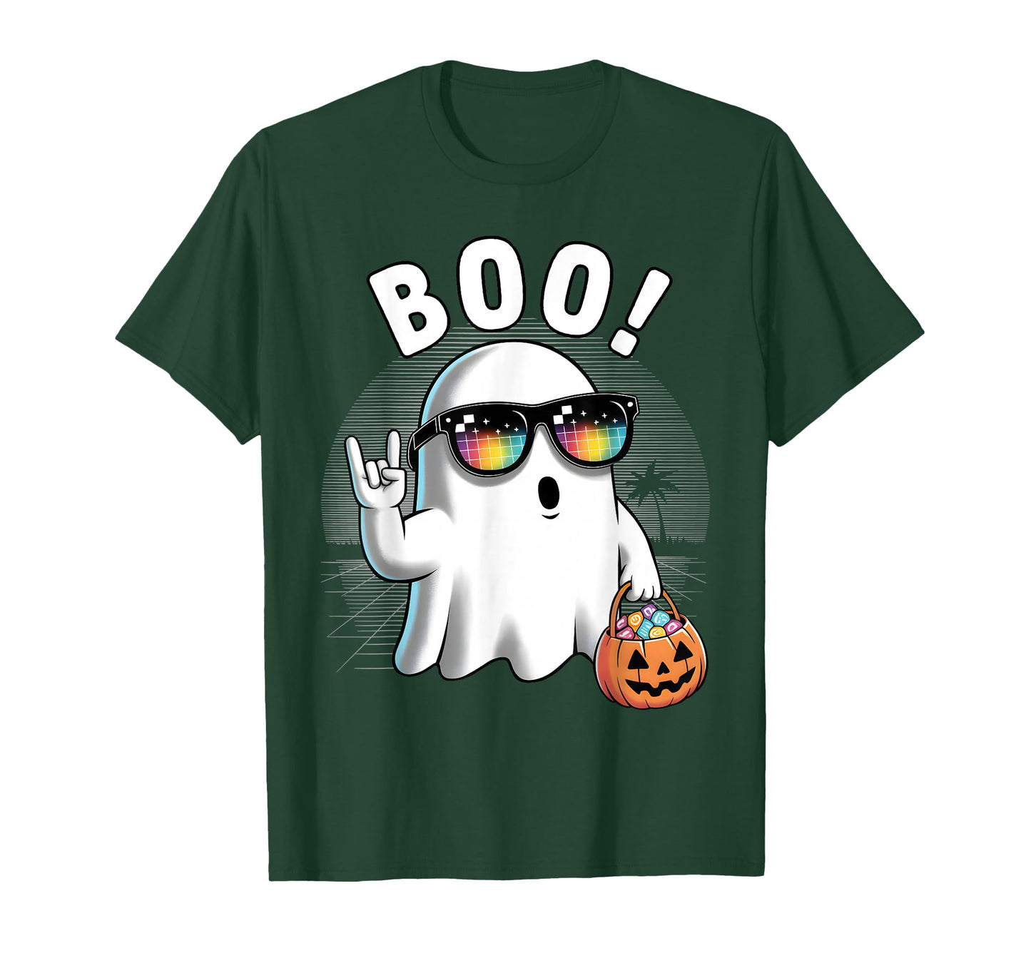 Funny Boo Halloween Ghost Outfit Rock T-Shirt