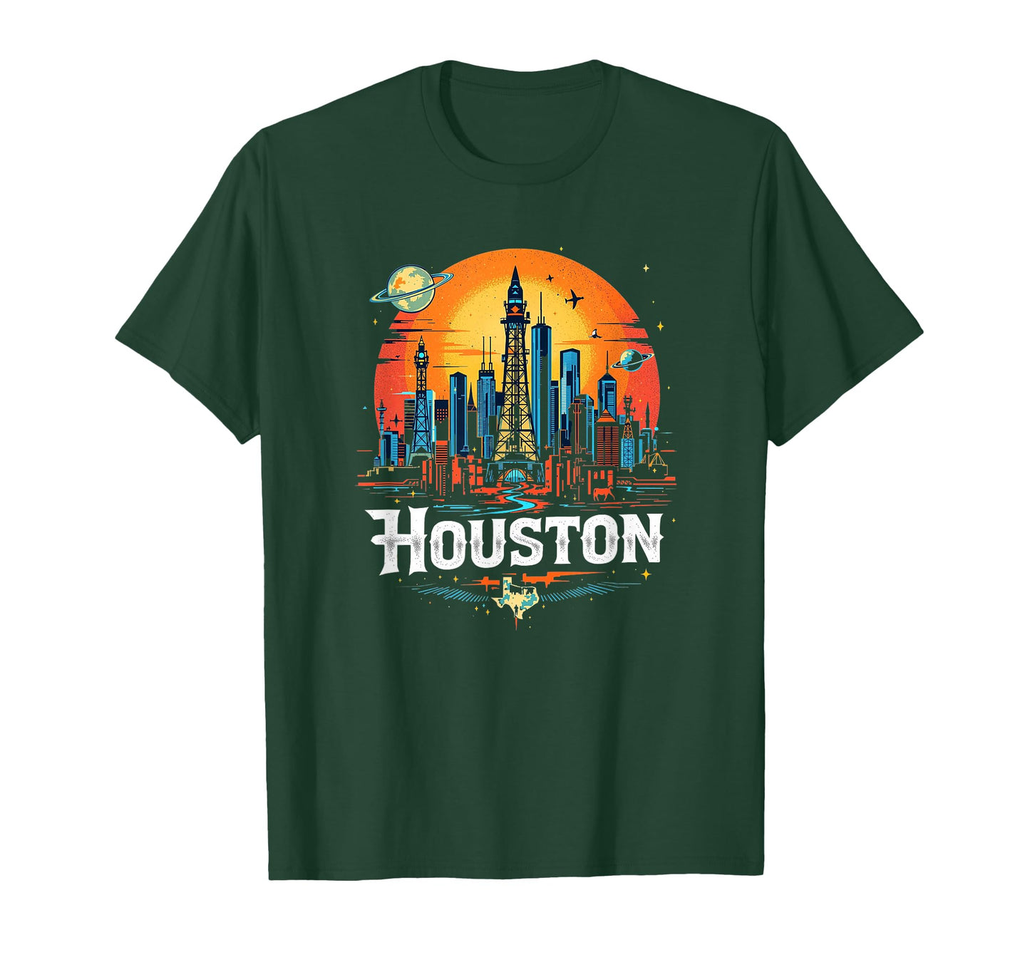 Houston Texas Skyline Texas Home State Souvenir Vintage T-Shirt