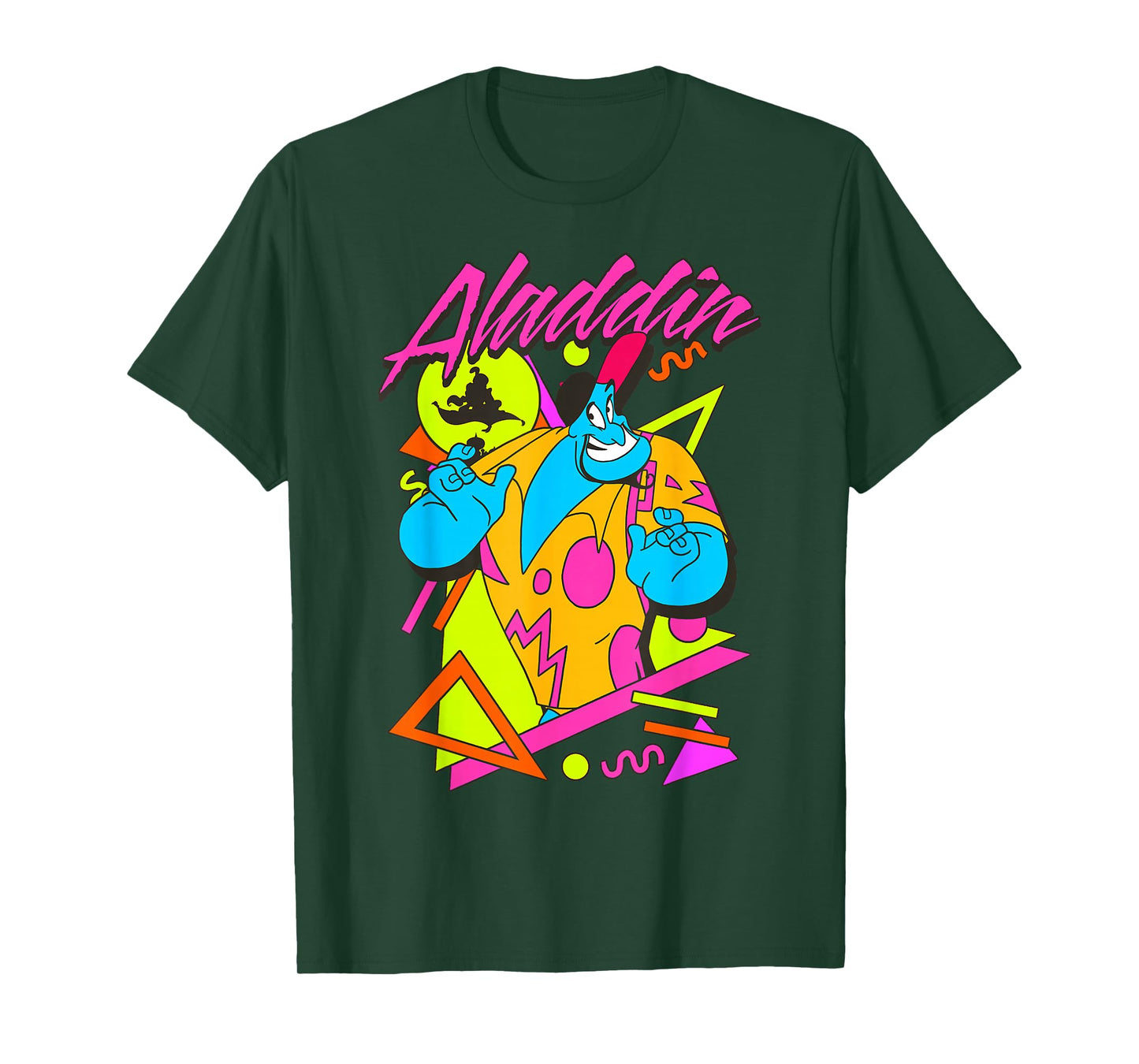 Disney Aladdin Genie Retro Abstract 90's Print Graphic T-Shirt