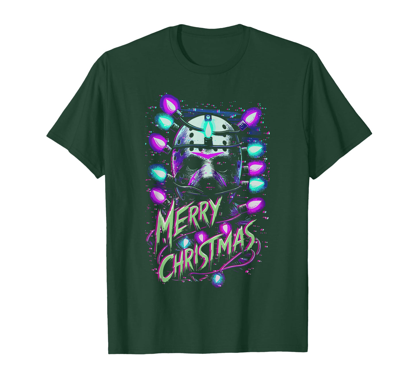 Merry Christmas Festive Slasher Candy Cane Menace T-Shirt