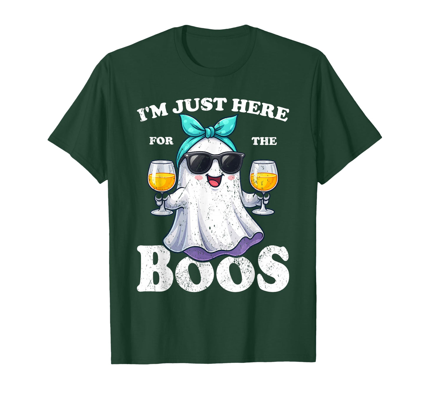 I'm Just Here For The Boos Halloween Women Ghost Cute Funny T-Shirt