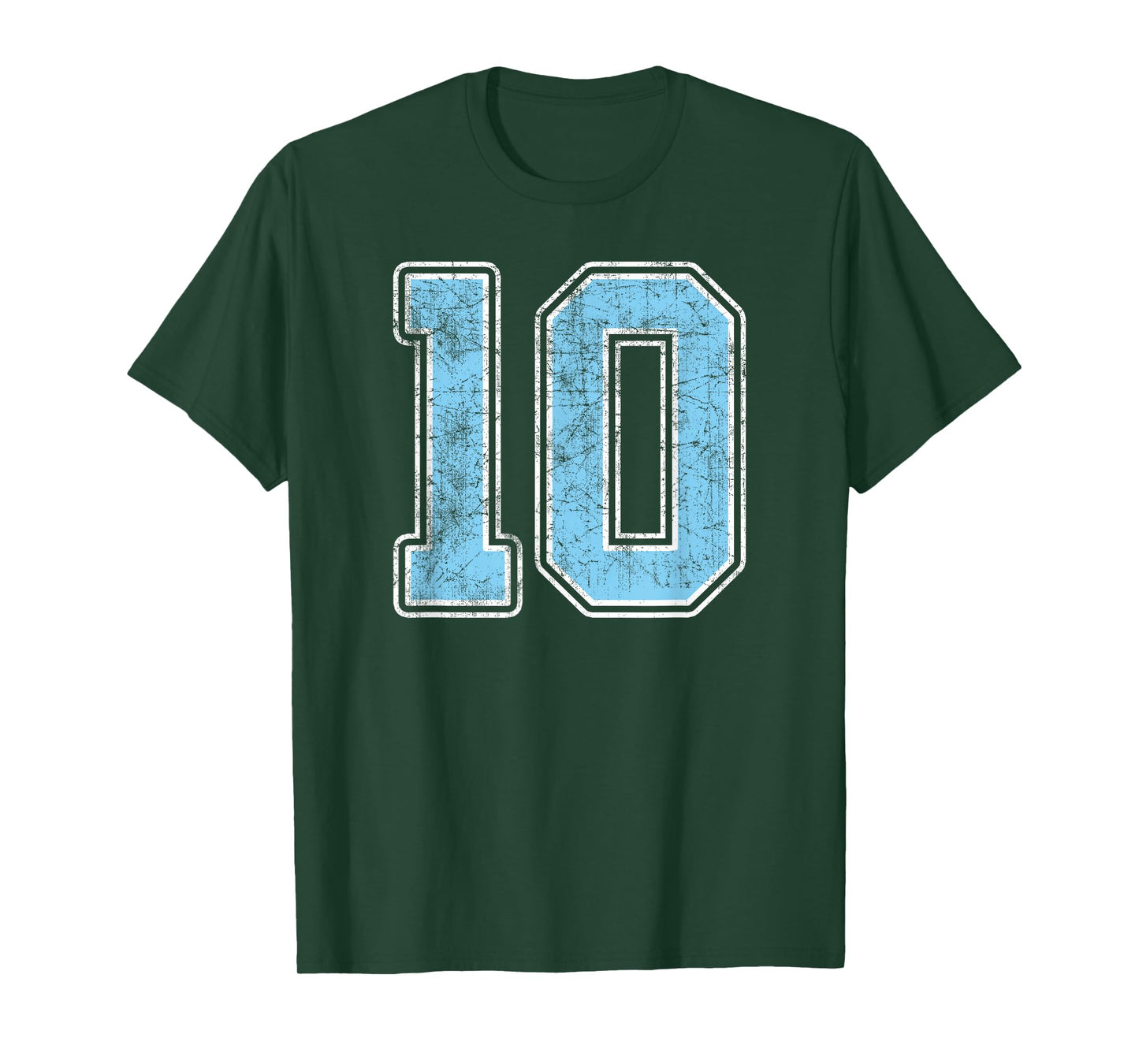 Baby Blue White Number 10 Jersey Player Uniform #10 T-Shirt