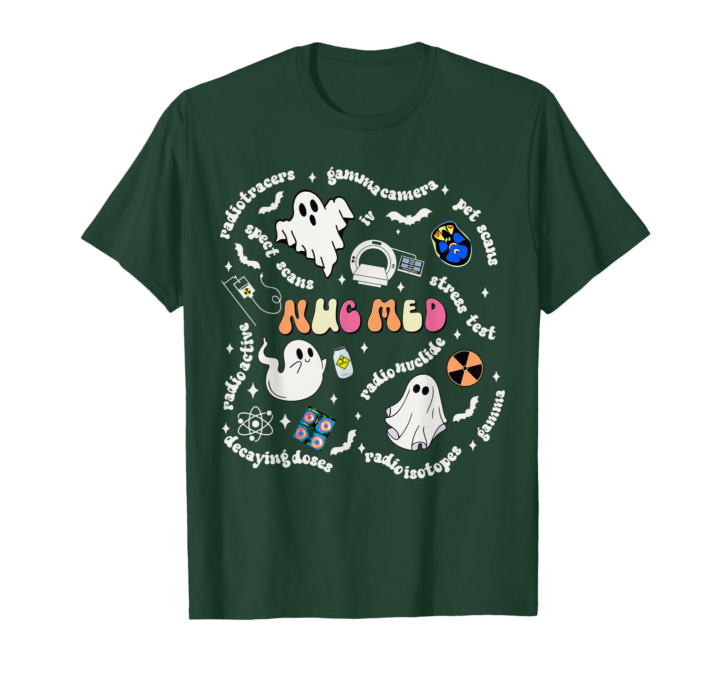 Halloween Ghost Spooky Nuc Med Nuclear Medicine Radiology T-Shirt