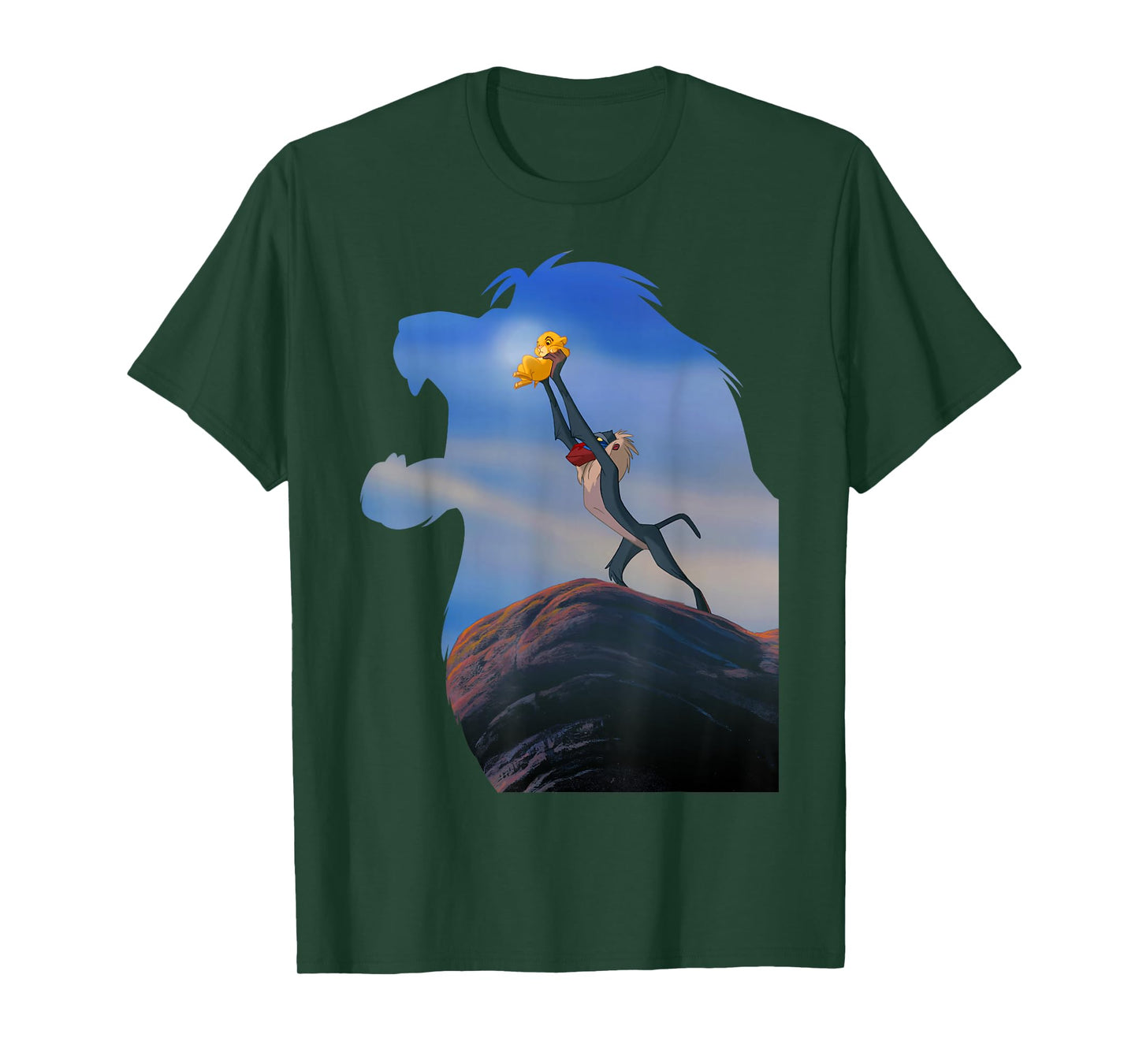 Disney Lion King Mufasa Silhouette Pride Rock Rafiki Simba T-Shirt