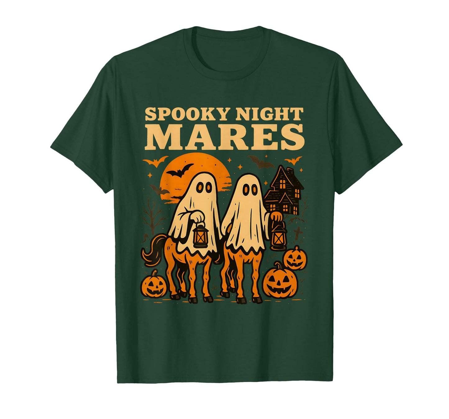 Spooky Night Mares Horse Ghost Halloween Funny Costume T-Shirt