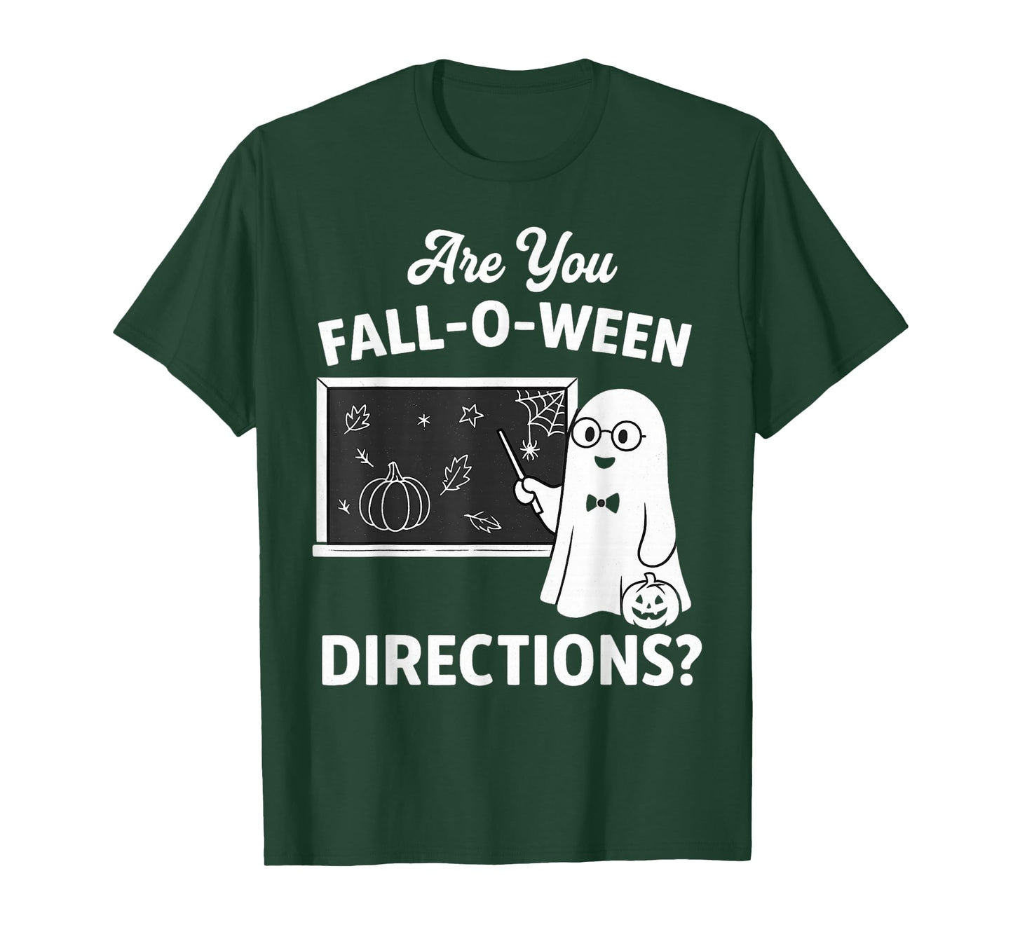 Retro are You Fall O Ween Directions Teacher Halloween Ghost T-Shirt
