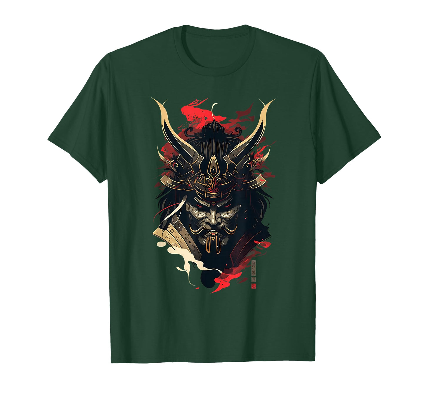 Samurai Mask Traditional Japanese Warrior Sword Retro Tattoo T-Shirt