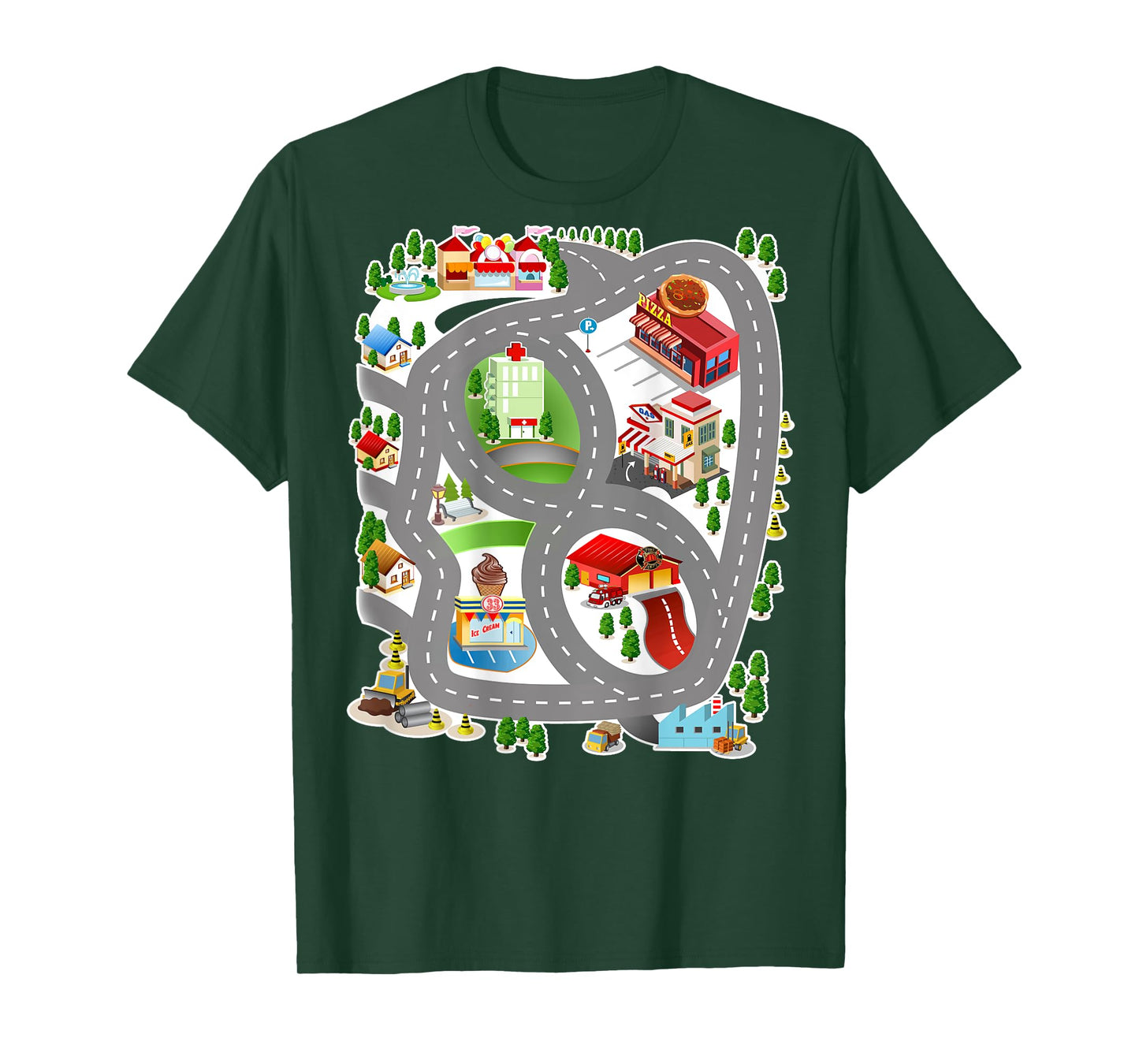 Play Mat Road Map Play City Roads Massage Race Track T-Shirt