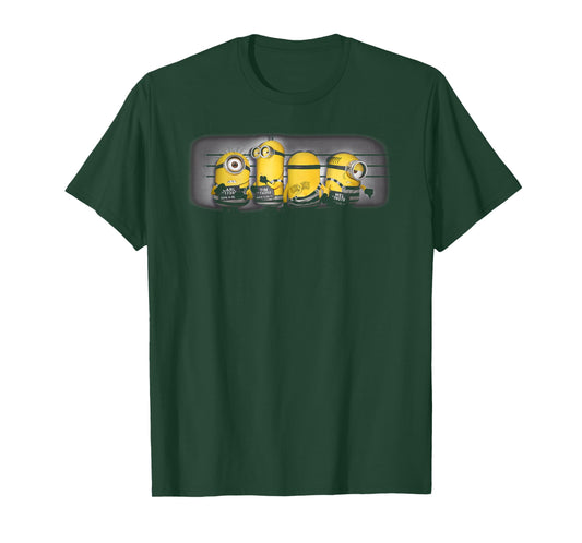Despicable Me Minions Group Mug Shot Graphic T-Shirt T-Shirt Small