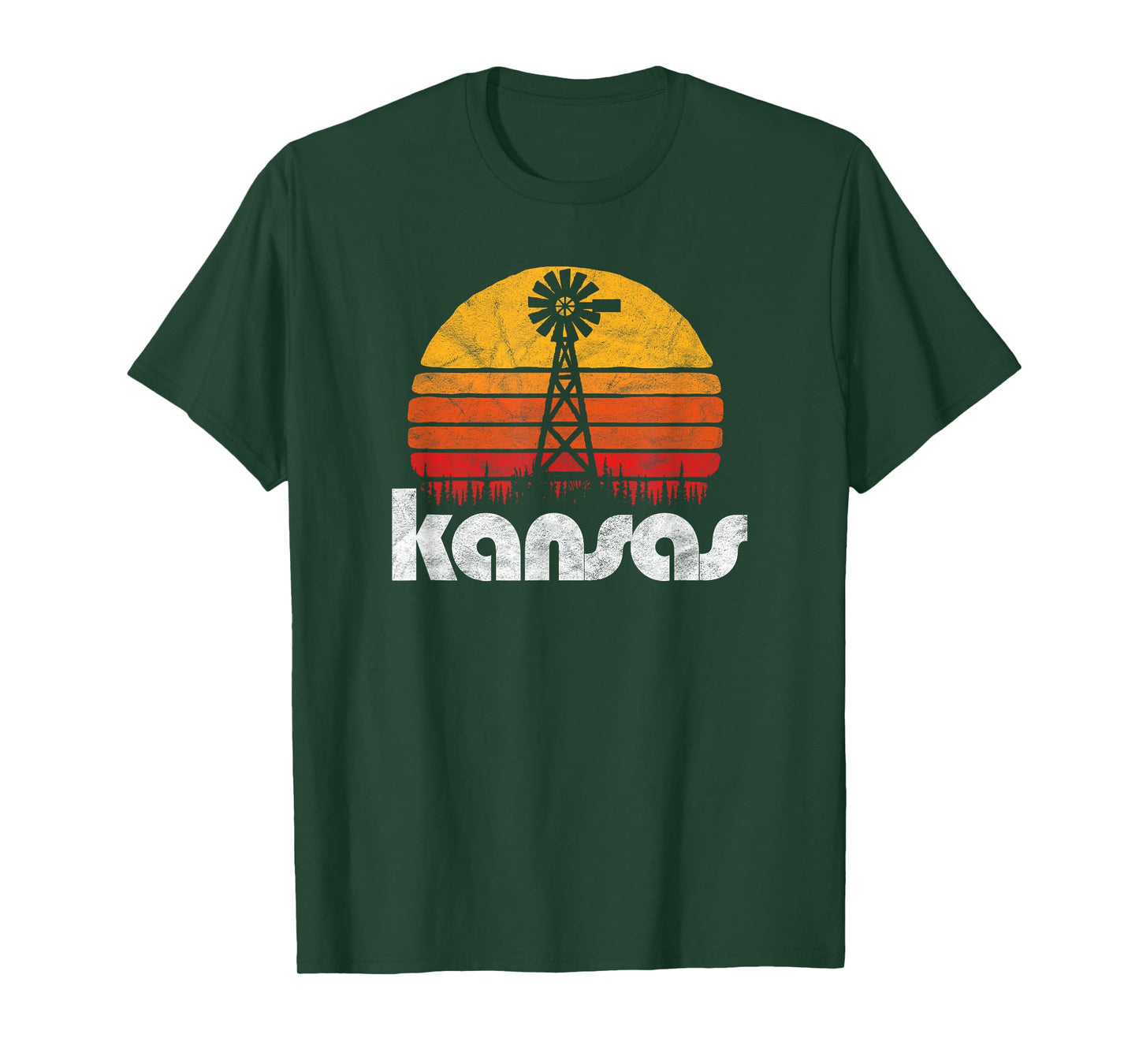 Vintage Kansas Distressed 80's Sun & Windmill Graphic T-Shirt