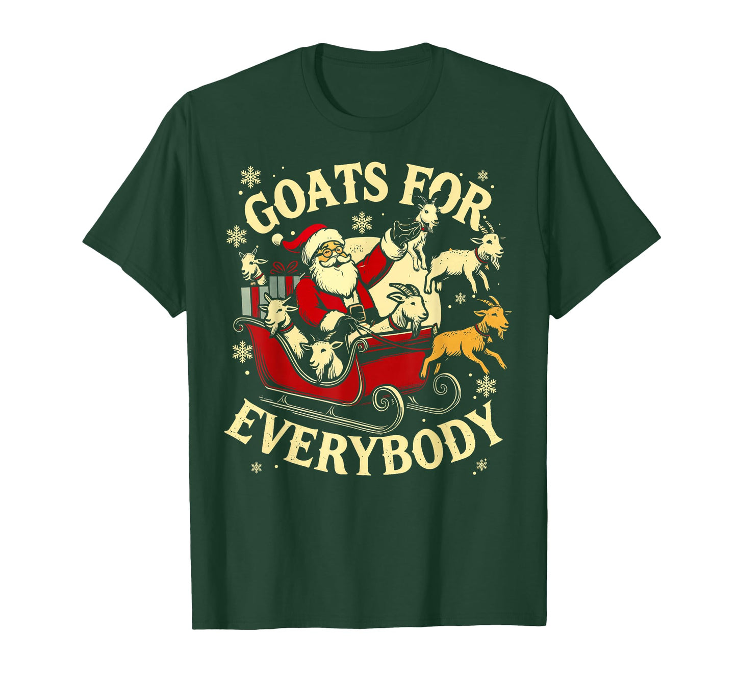 Goats for Everybody Santa Funny Christmas Goat Mom Goat Dad T-Shirt