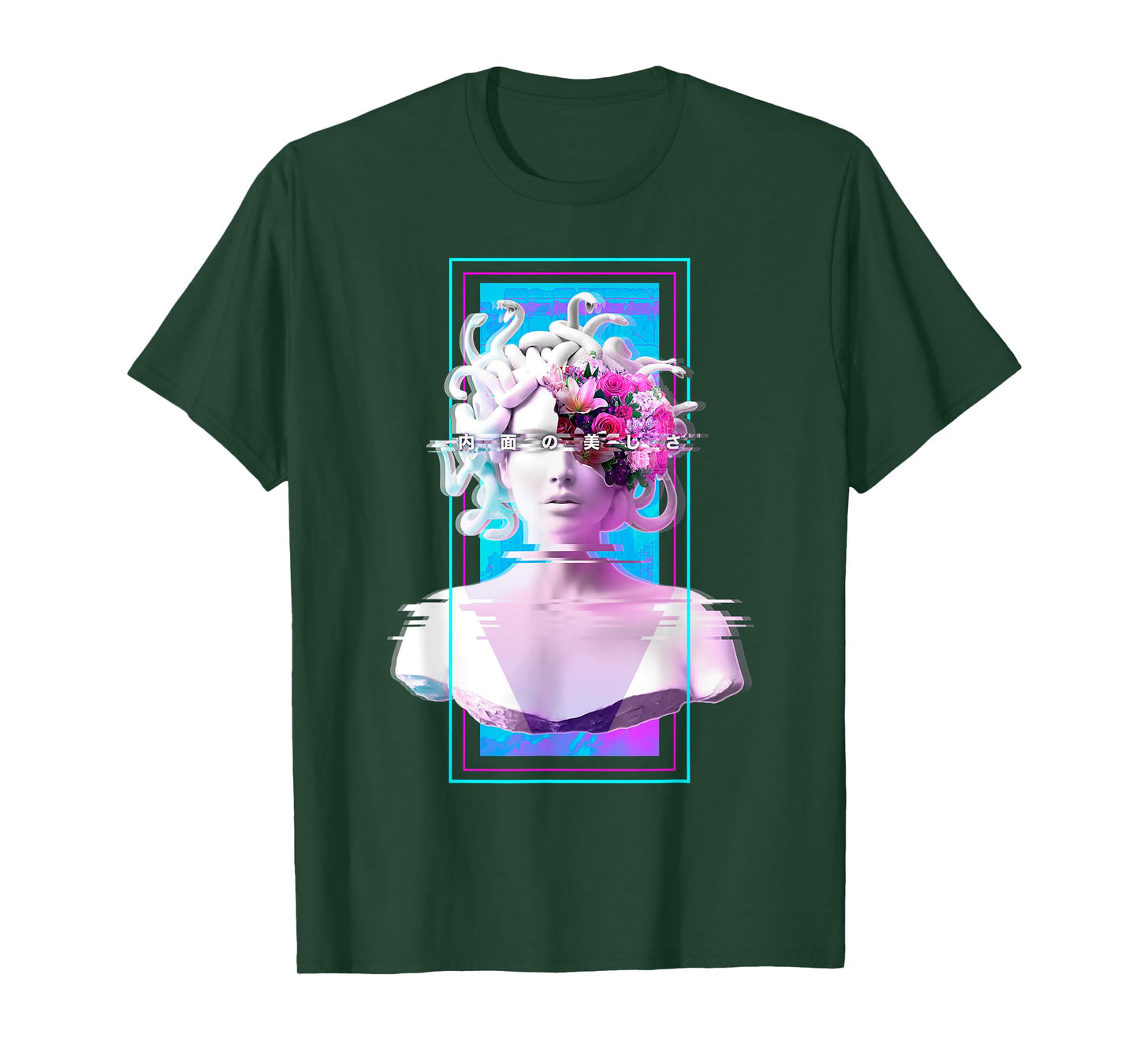 Vaporwave Medusa Statue Aesthetic Art Glitch Japanese Otaku T-Shirt