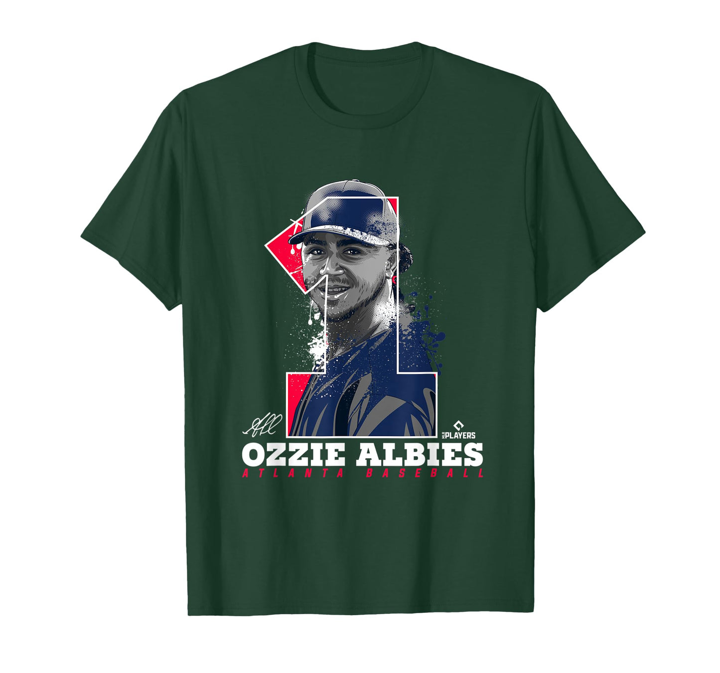 Ozzie Albies Silhouette Bolly Atlanta MLBPA T-Shirt