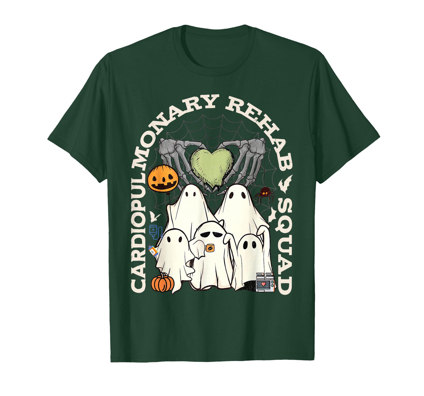 Cardiopulmonary Rehab Squad Nurse RN Halloween Spooky Ghost T-Shirt