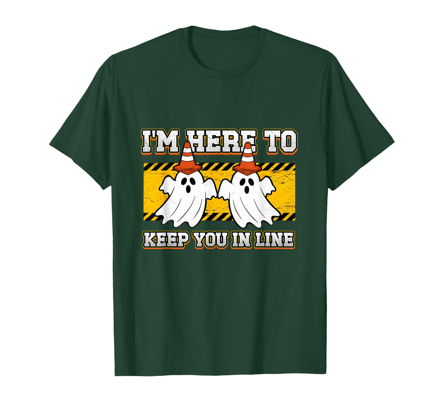 Traffic Cone Ghost Halloween I'm Here to Keep You in Line T-Shirt