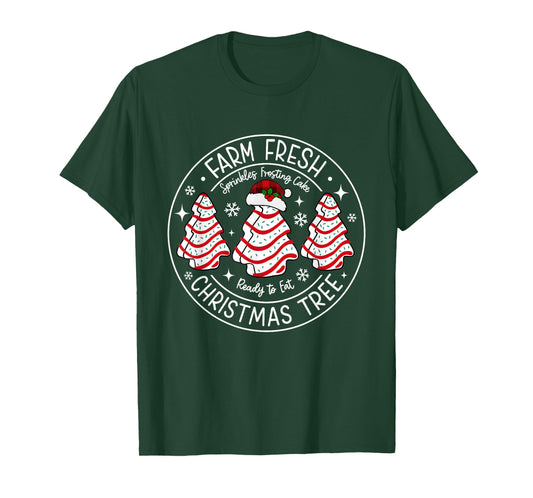 Farm Fresh Christmas Tree Cakes Matching Family Xmas Pajamas T-Shirt