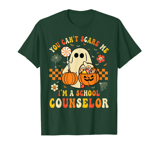 You Can't Scare Me I'm A School Counselor Halloween Ghost T-Shirt