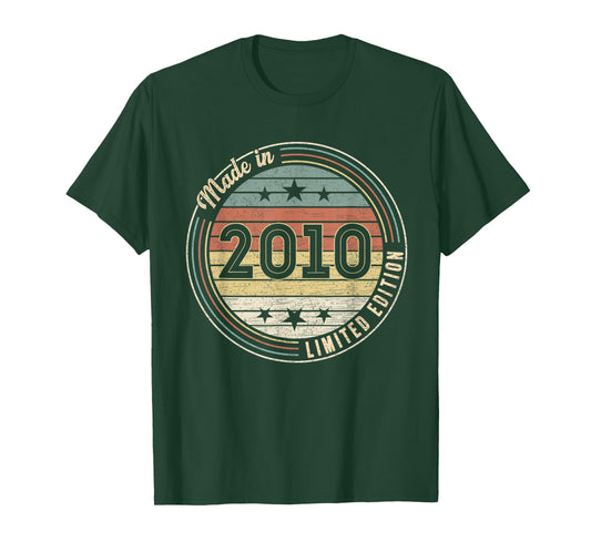 Made In 2010 15th Year Old Birthday Gifts Limited Edition T-Shirt