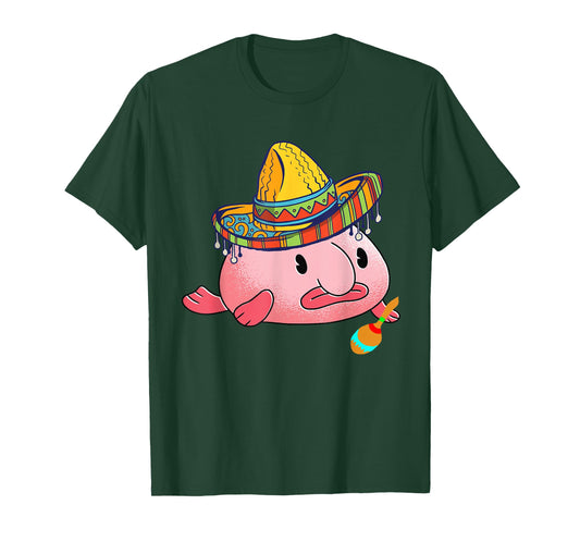 Blobfish Ugly Fish Deep Sea Funny Sombrero Costume T-Shirt