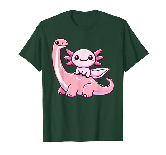 Anime Kawaii Axolotl Dinosaur Brachiosaurus T-Shirt