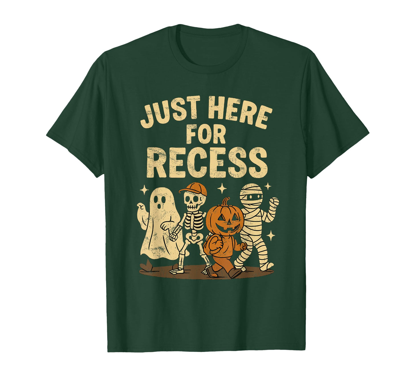 Halloween Just Here For Recess Ghost Skeleton School T-Shirt