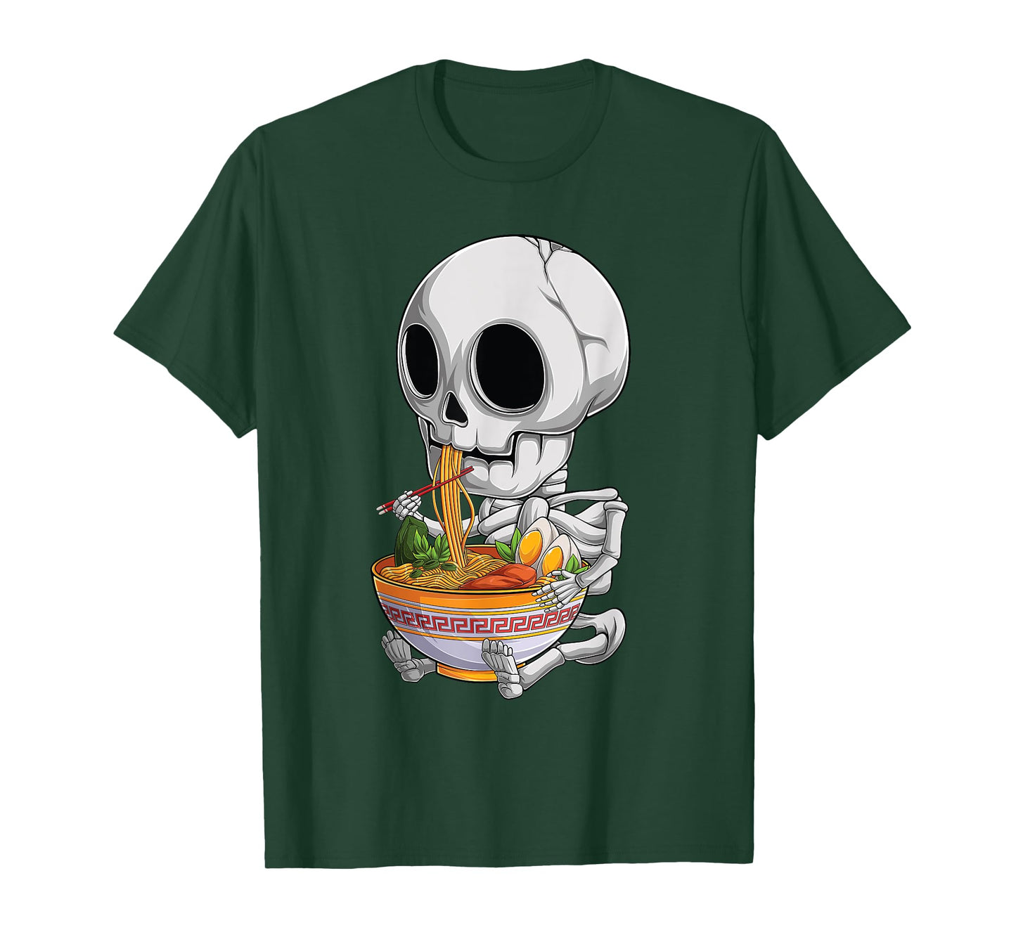 kawaii japanese anime Skeleton Halloween ramen Food Lovers T-Shirt