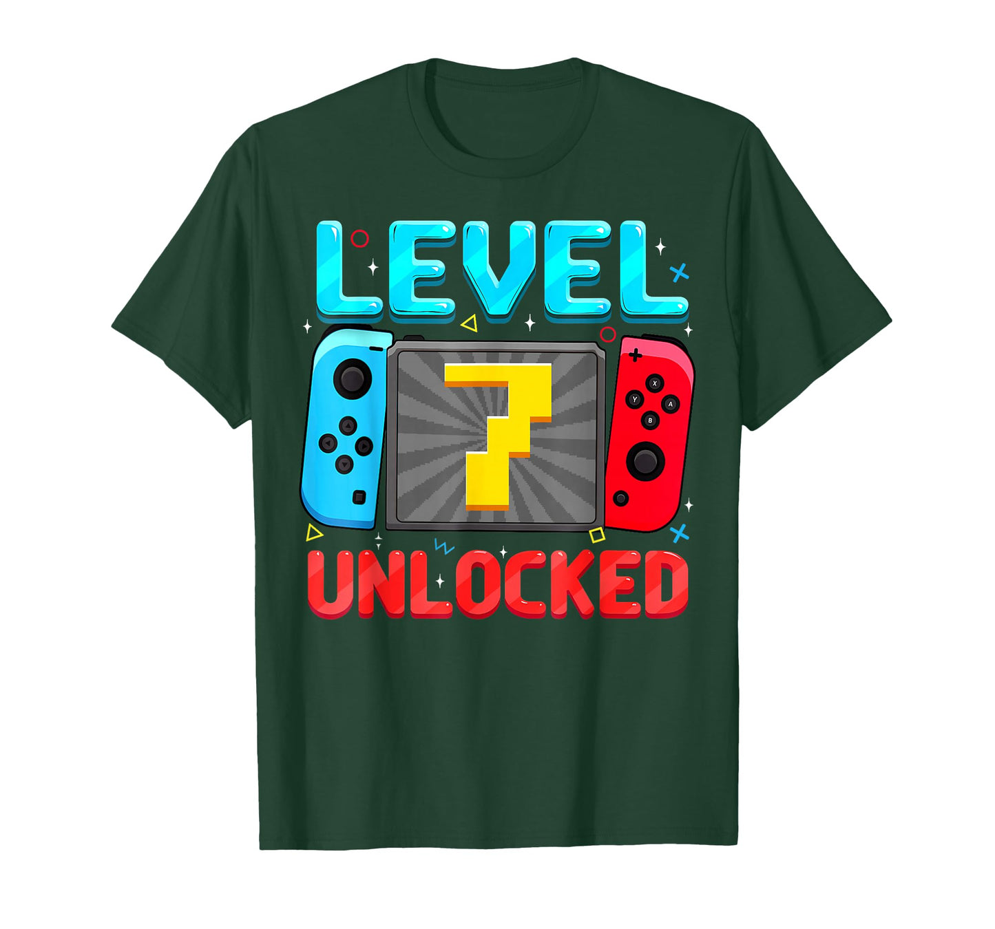 Level 7 Unlocked 7th Birthday Boy Gamer 7 Year Old Gift T-Shirt