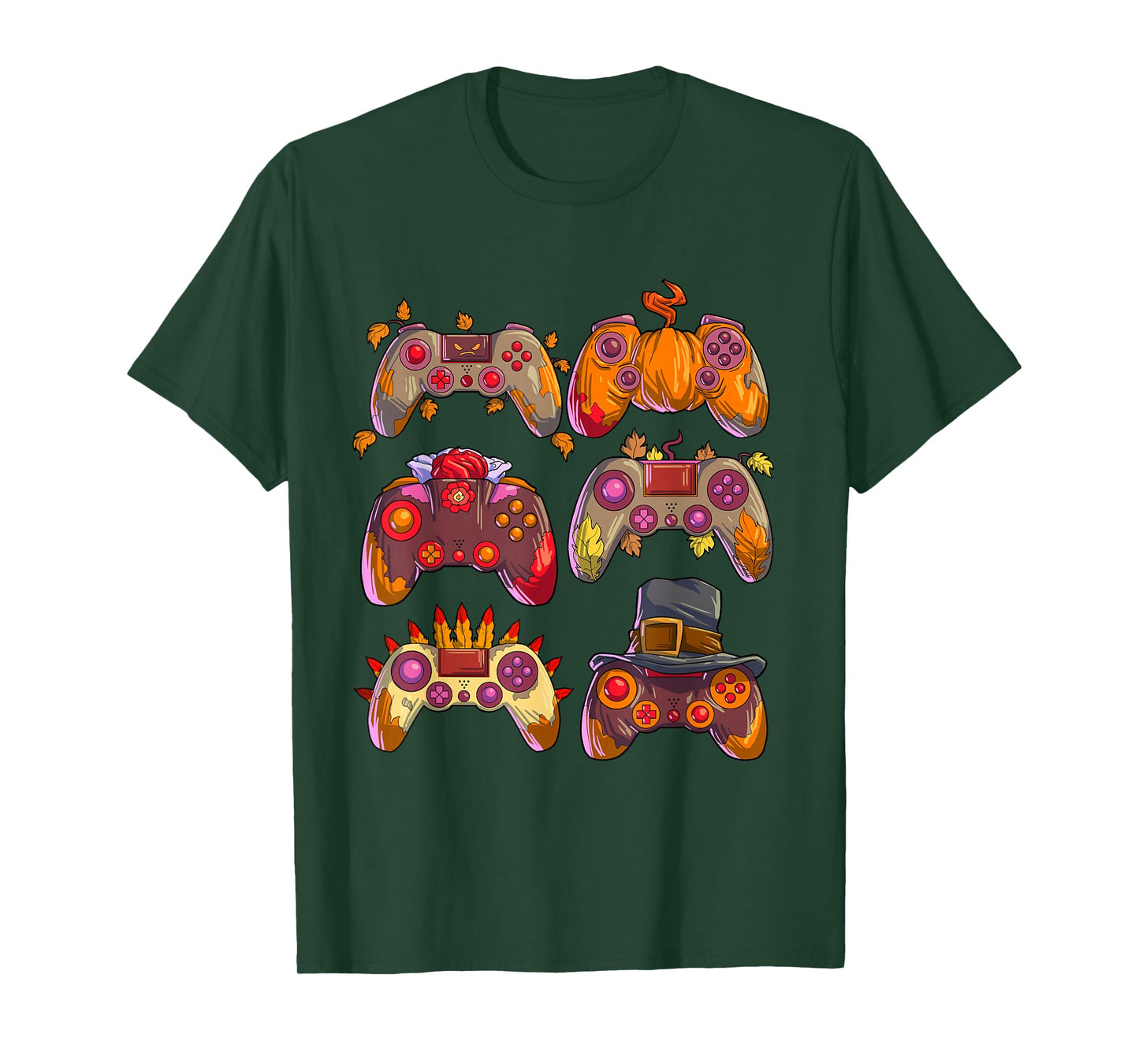 Gamer Thanksgiving Boys Gaming Controllers Turkey Pumpkin T-Shirt