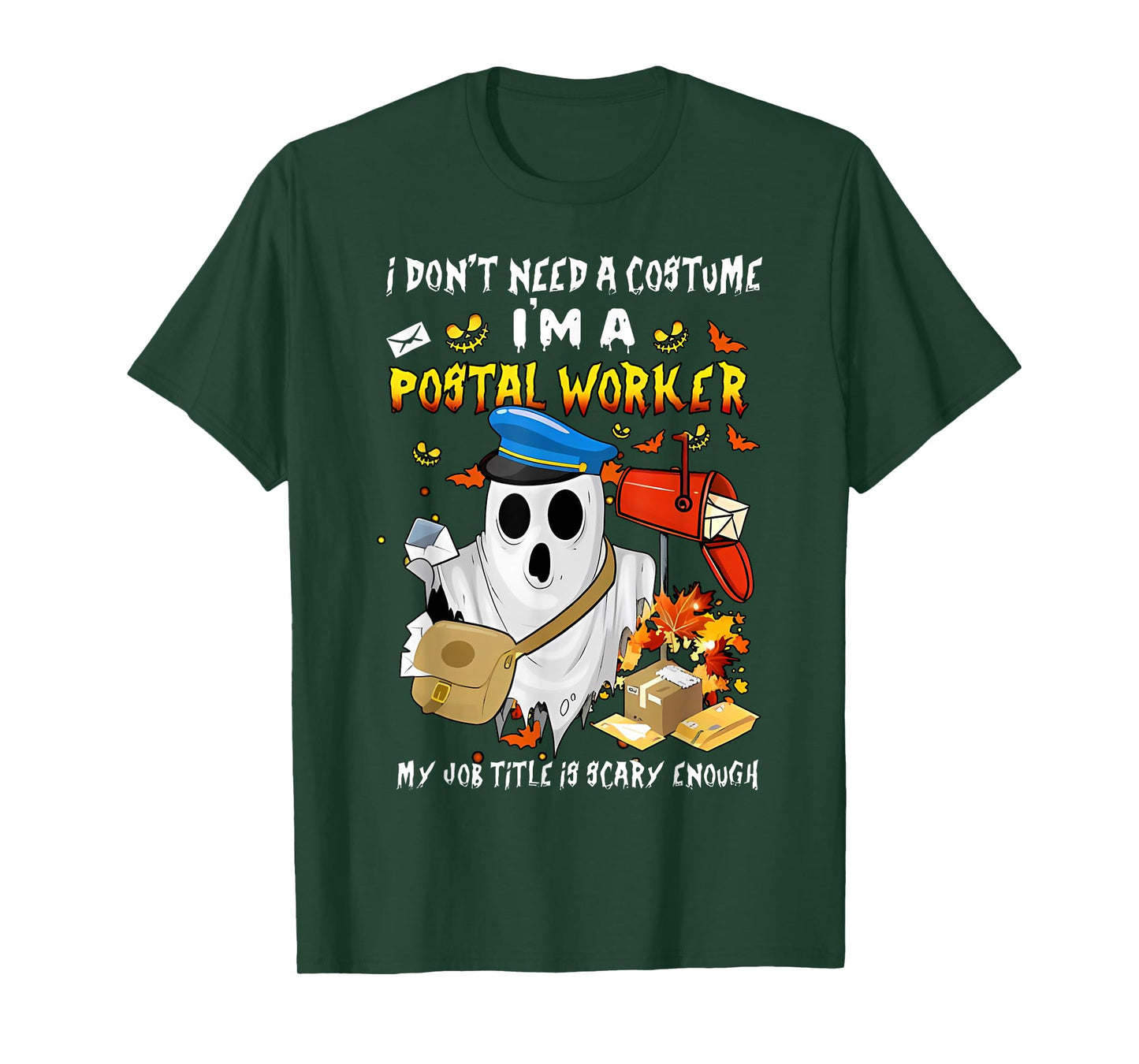 I Don't Need A Costume I'm A Postal Worker Ghost Halloween T-Shirt