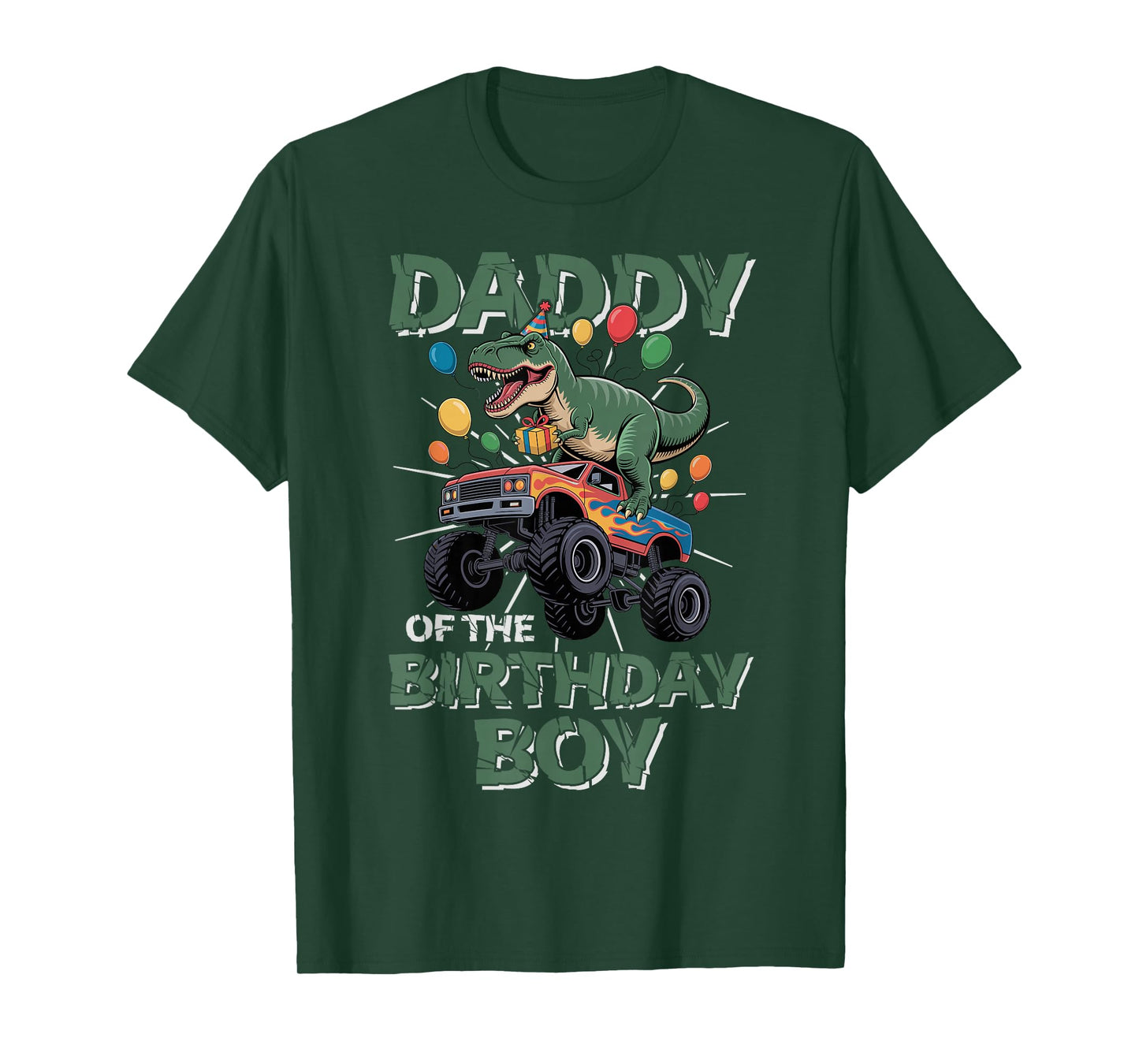 Daddy of The Birthday Party Outfit Monster Truck Dad T-Shirt